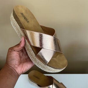 Rose Gold Platform Sandals